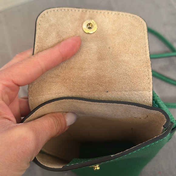 LONGCHAMP ÉPURE PHONE CASE WITH LEATHER LACE, GREEN - Picture 8 of 8